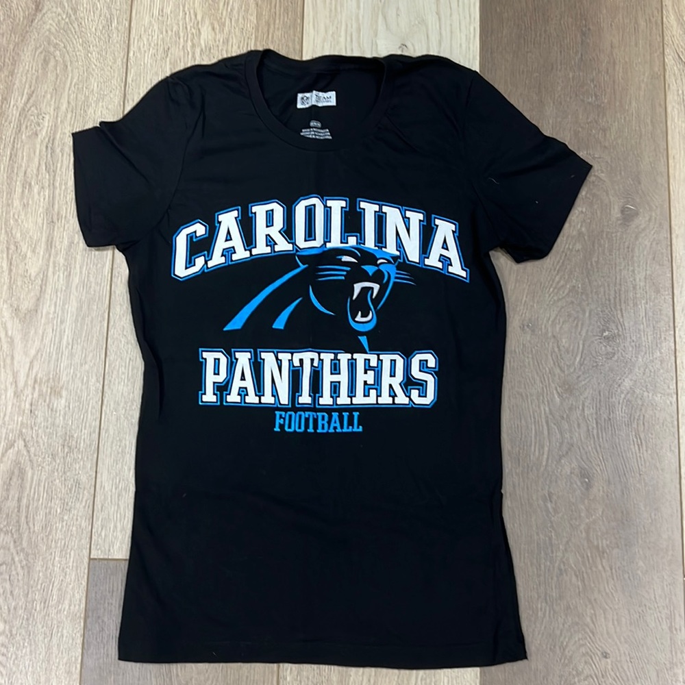 NFL Black and Blue Carolina Panthers Women's Short Sleeve Tee